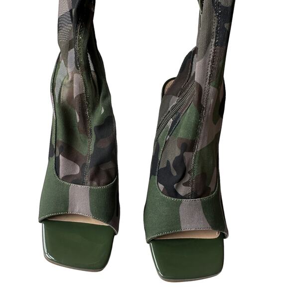 Steve Madden Boots Beverley Camouflage Mesh Green Over Knee Boot Women's Size 6 - Picture 8 of 11